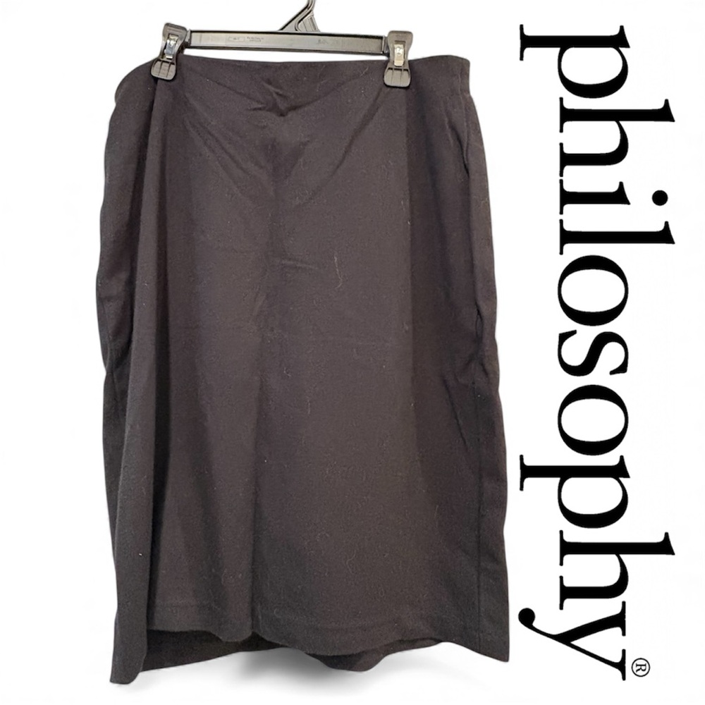 Philosophy Black Skirt with Gold Zipper. Size 10